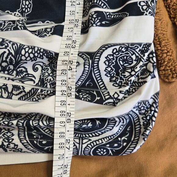 Contempo Womens Vintage 90s Boho Babydoll Side Ruched Paisley Going Out Top M - Picture 9 of 9